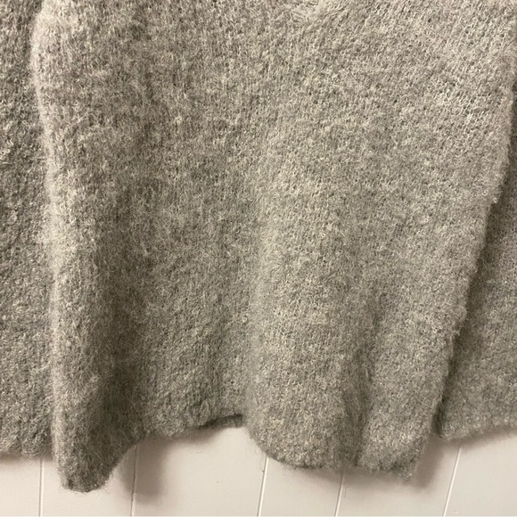 Lauren Manoogian Alpaca Hand Knit V Neck Sweater Grey Loomed Peru Slouchy Boxy - Picture 6 of 16